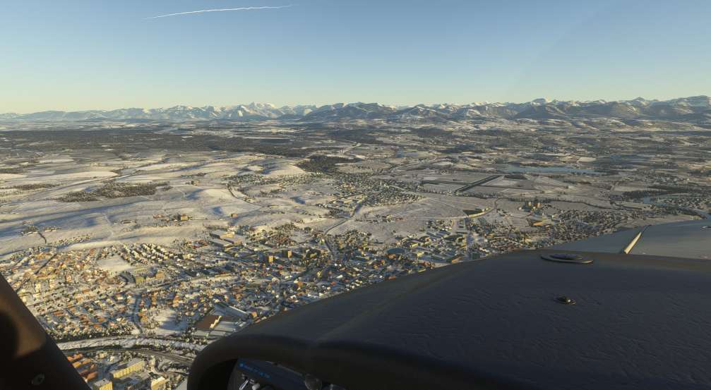 Kurz vor Kempten mit Blick in die Alpen